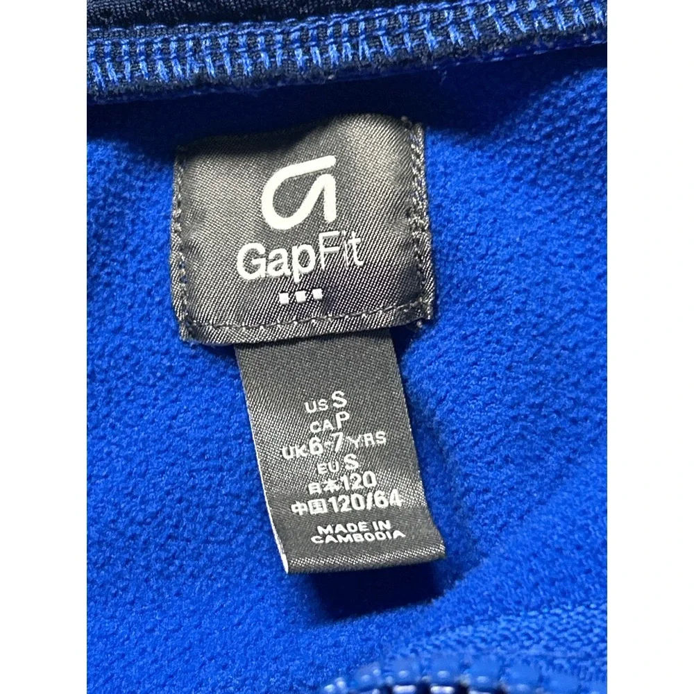 Kids Blue GapFit Track Jacket Zip Up Athletic Casual Size S 5‎ 6 7 Years